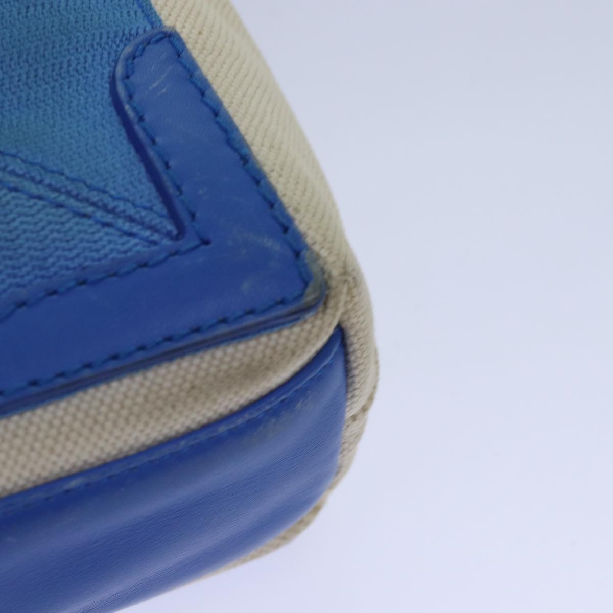 balenciaga Navy Kabas XS Bag Canvas Leather 2way Blue Silver 390346 Auth ar12352