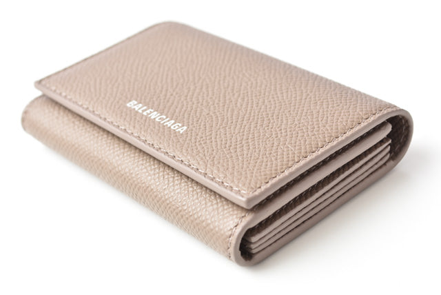 balenciaga Leather Card Case/Coin Case Light Brown