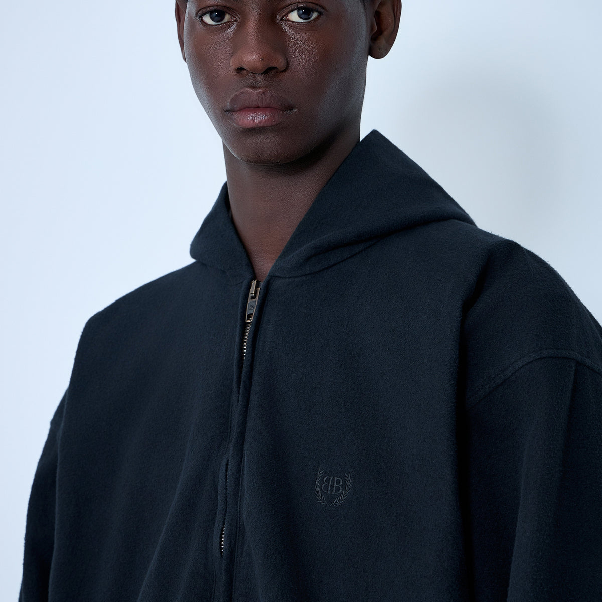 Balenciaga Men Logo Motif Zip-Up Jacket