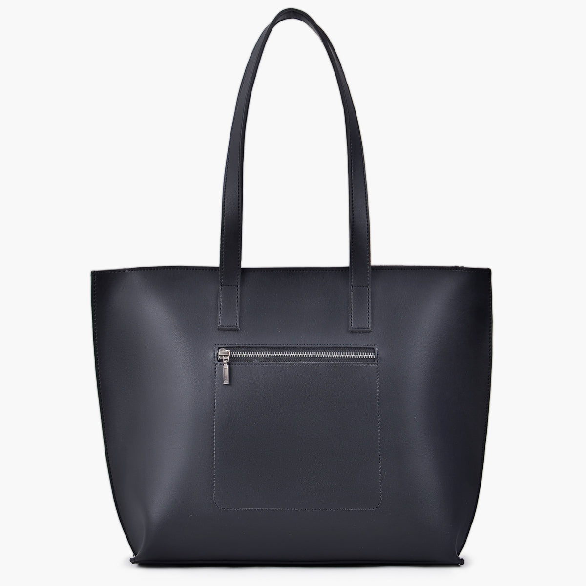 Black long handle tote bag