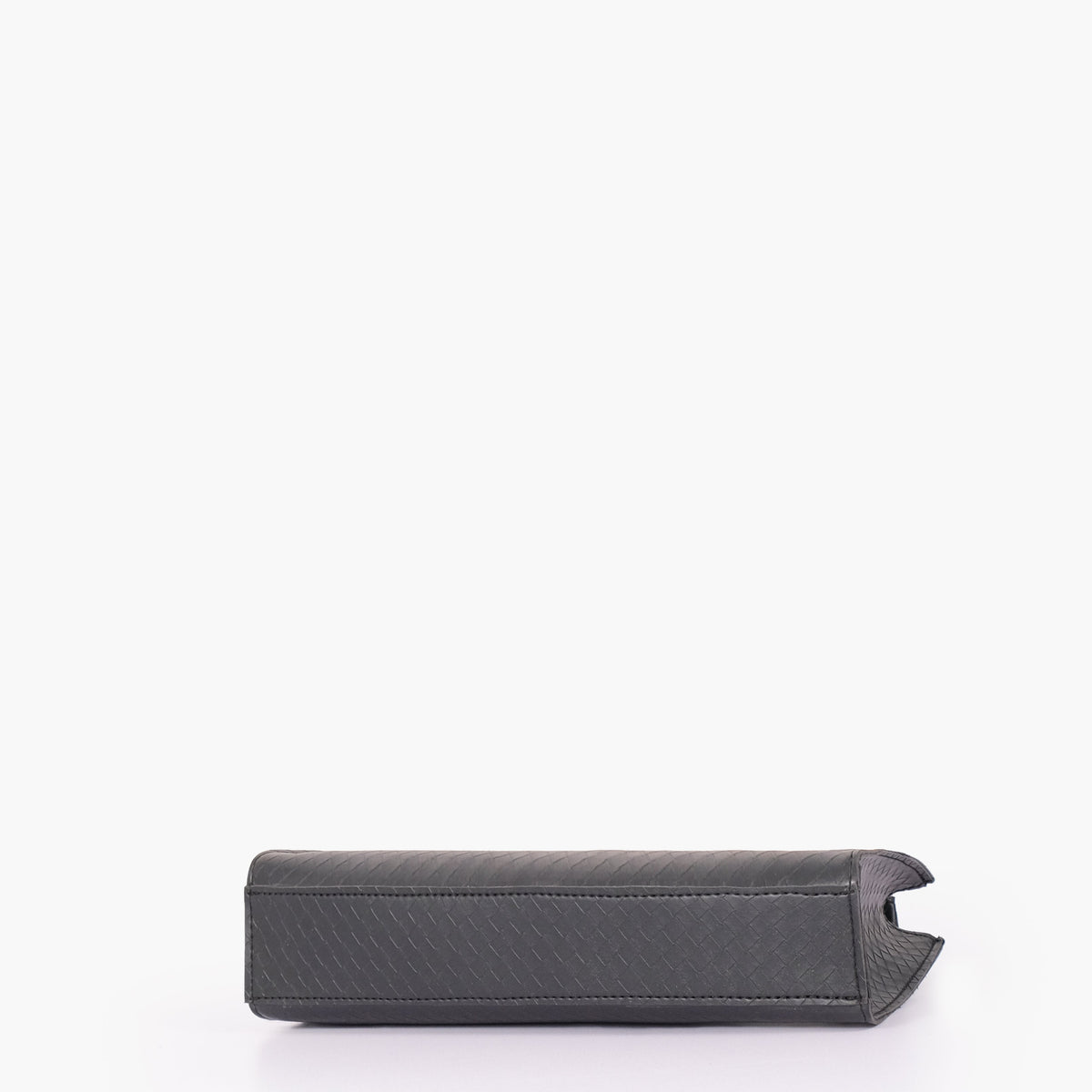 Black weaved elongated chain handle purse