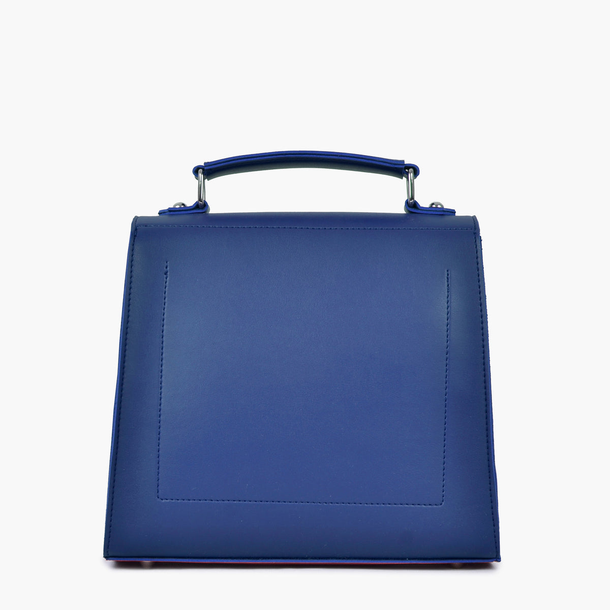 Blue push-lock messenger bag