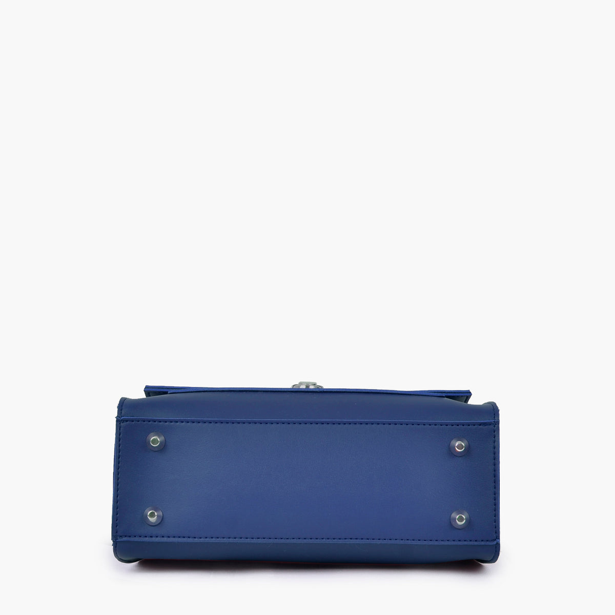 Blue push-lock messenger bag
