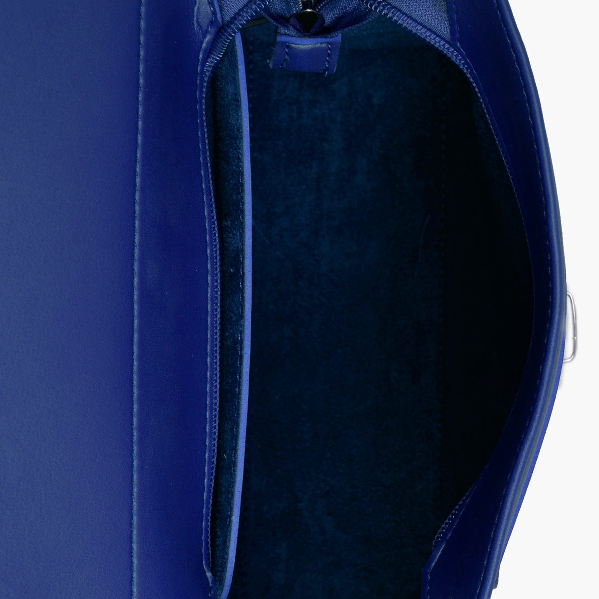 Blue push-lock messenger bag