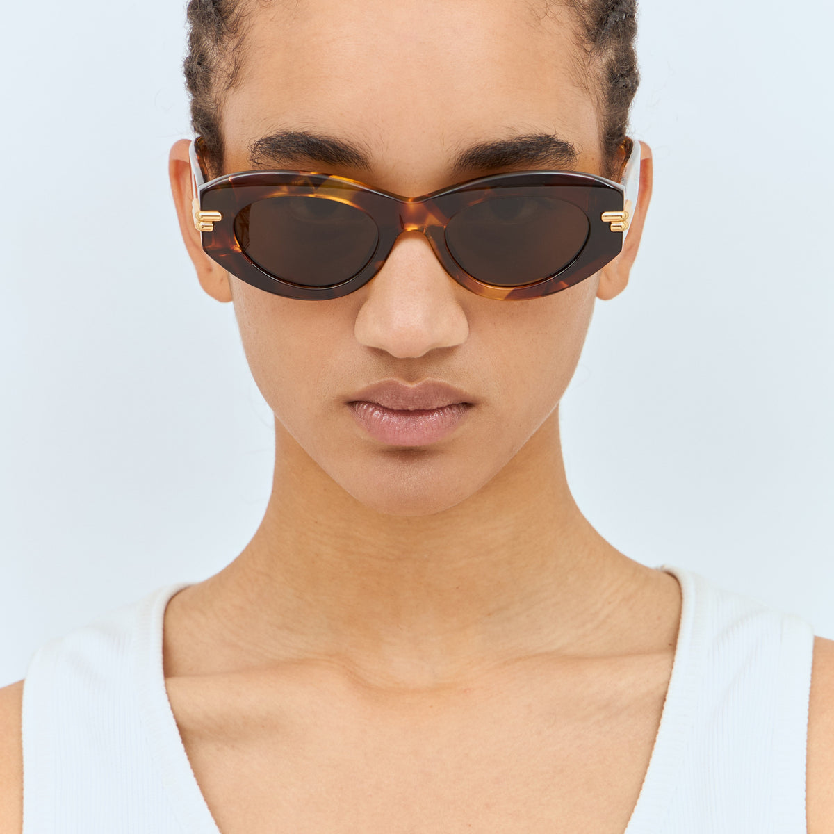 Bottega Veneta Women Mitre Oval Sunglasses