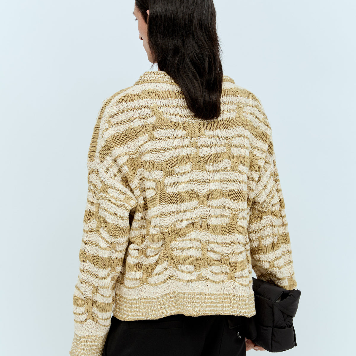 Bottega Veneta Men Distorted Stripe Knit Sweater