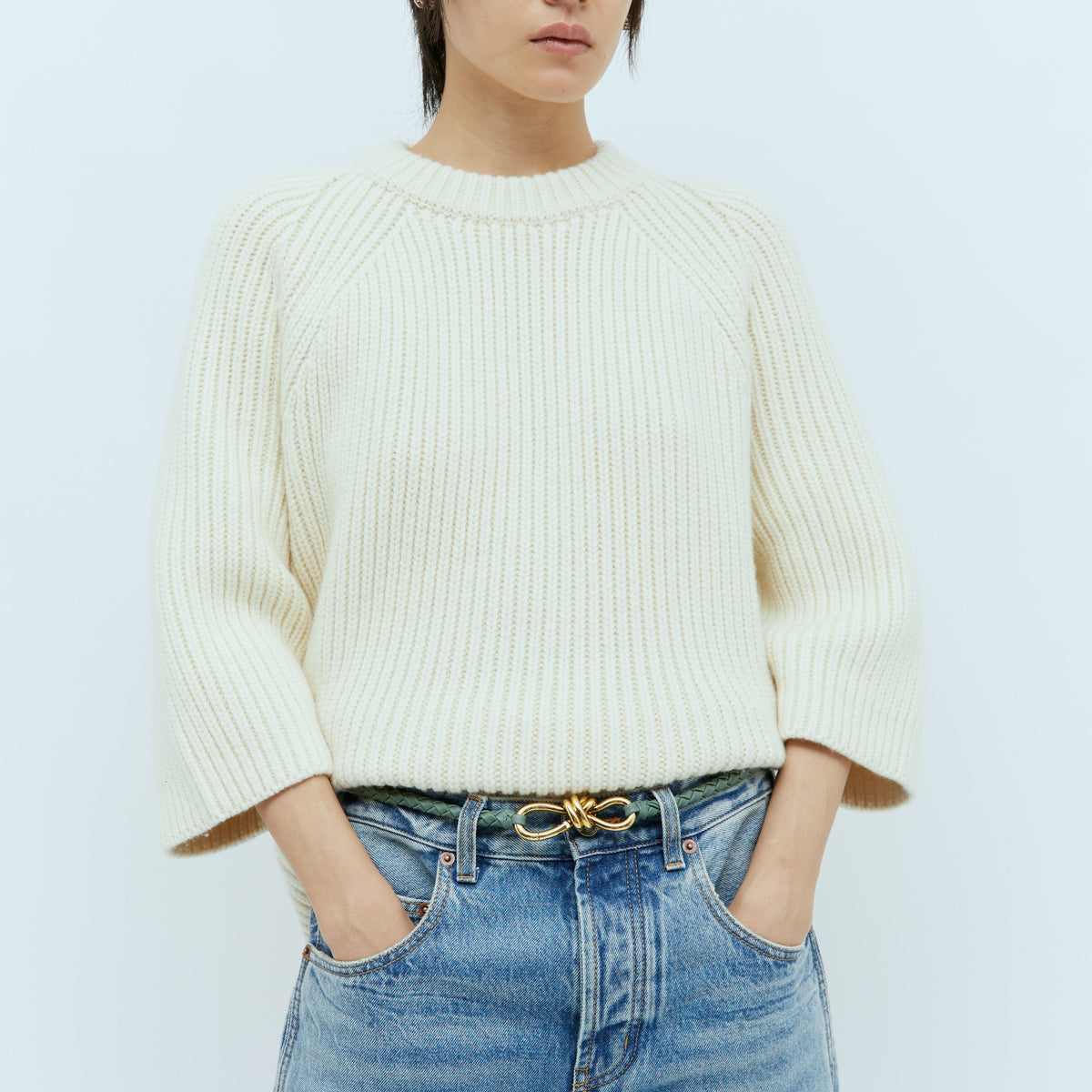 Bottega Veneta Women Andiamo Leather Belt