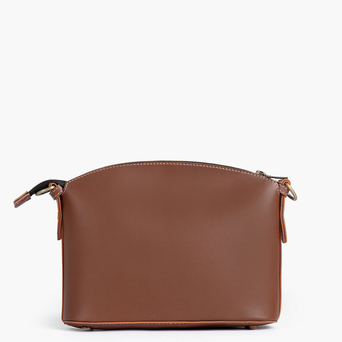 Brown dome cross-body bag