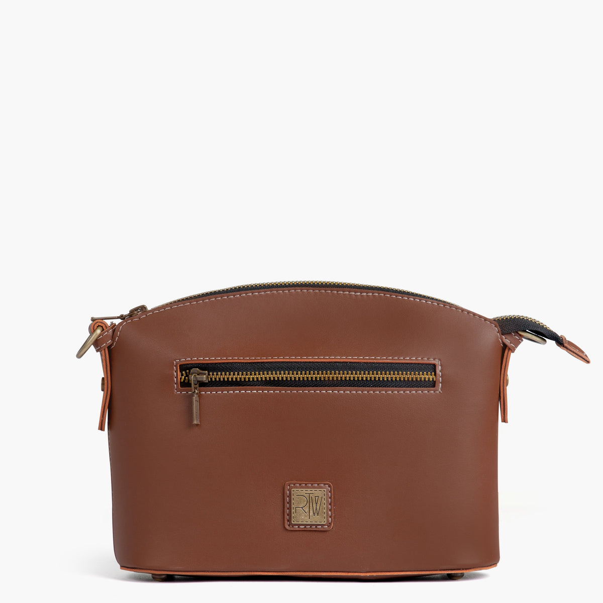Brown dome cross-body bag