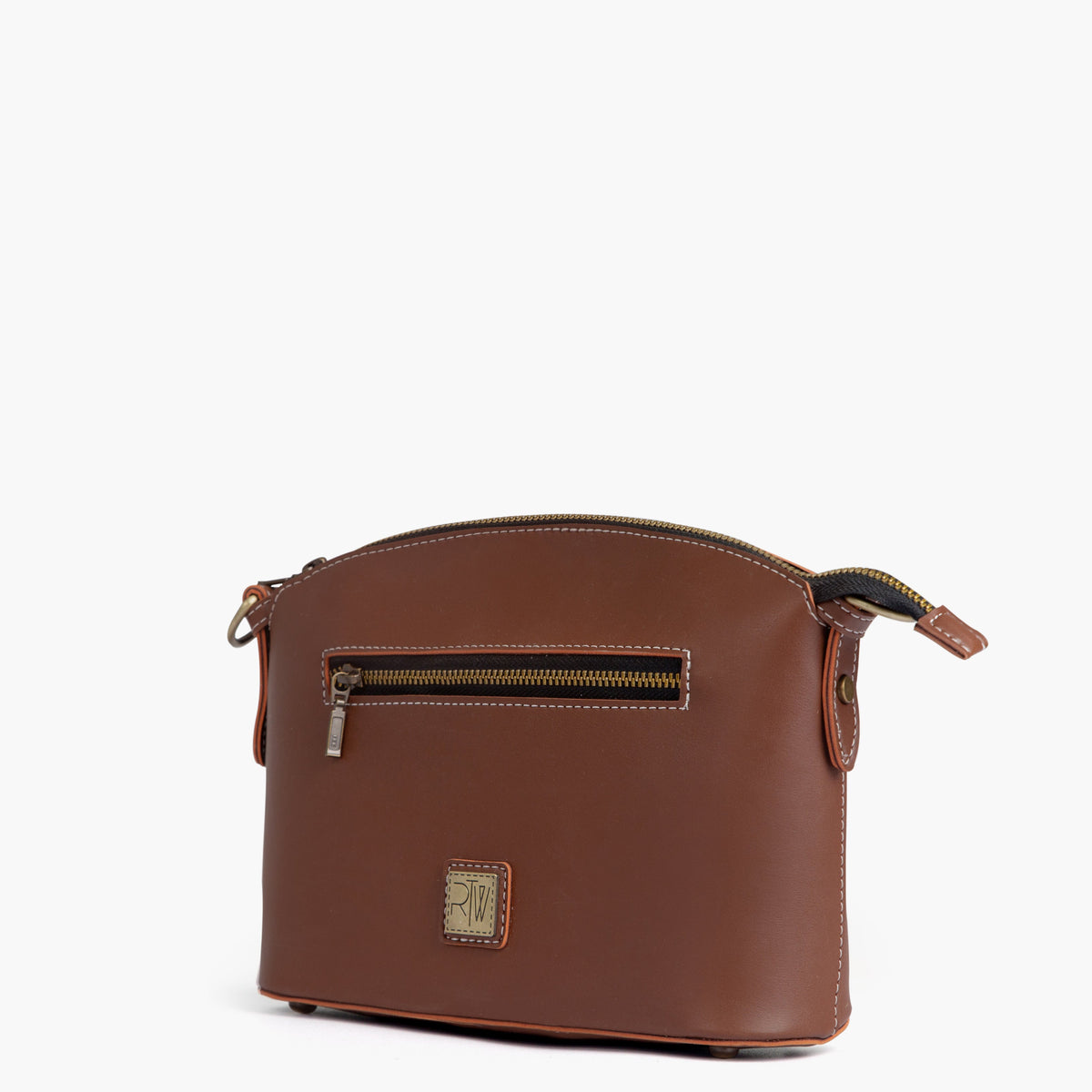 Brown dome cross-body bag