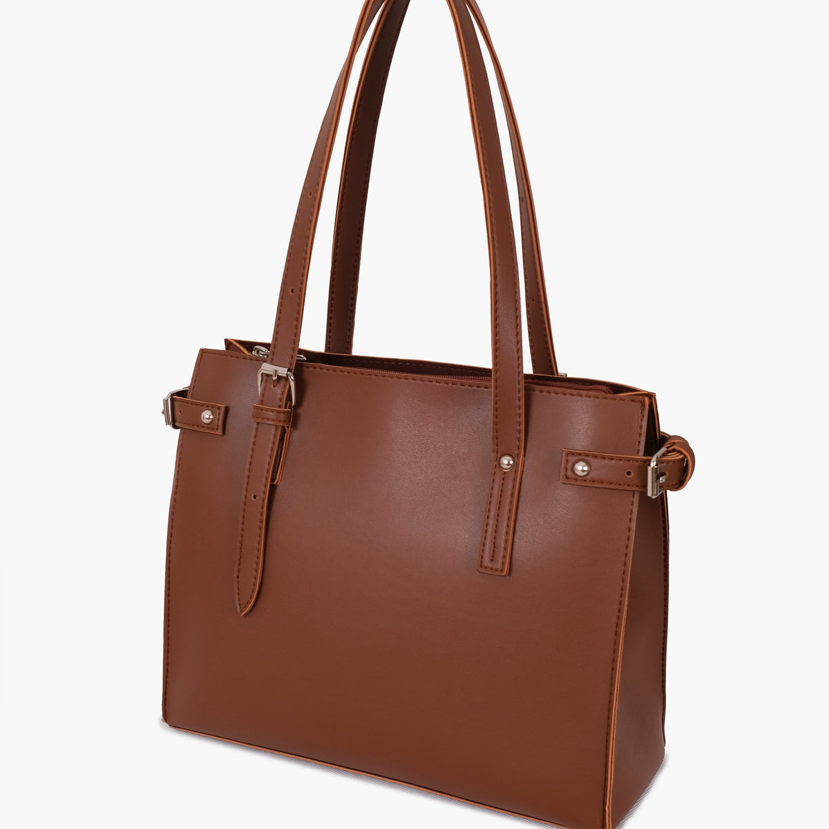Brown satchel tote bag