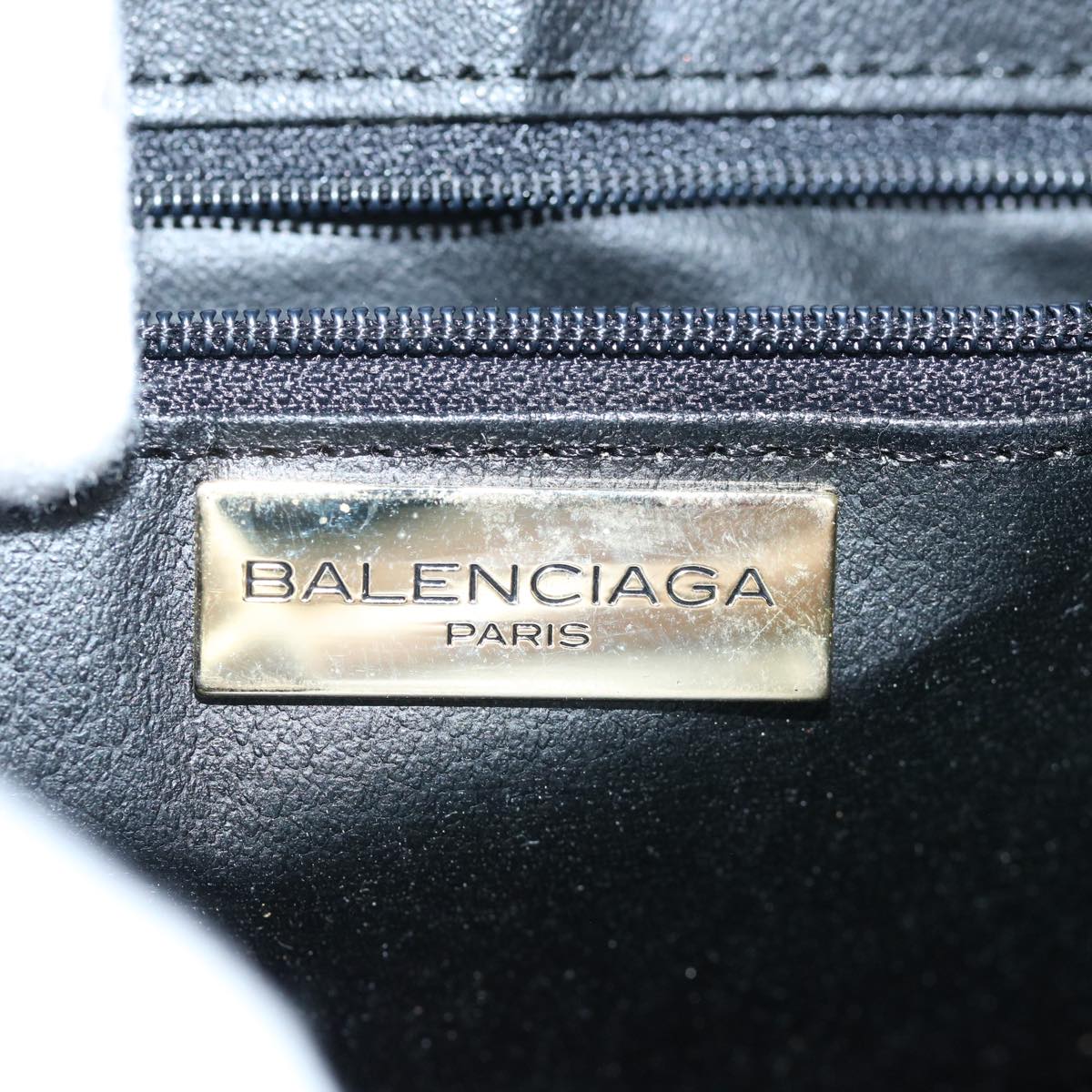 balenciaga Hand Bag Leather Beige Auth bs11037