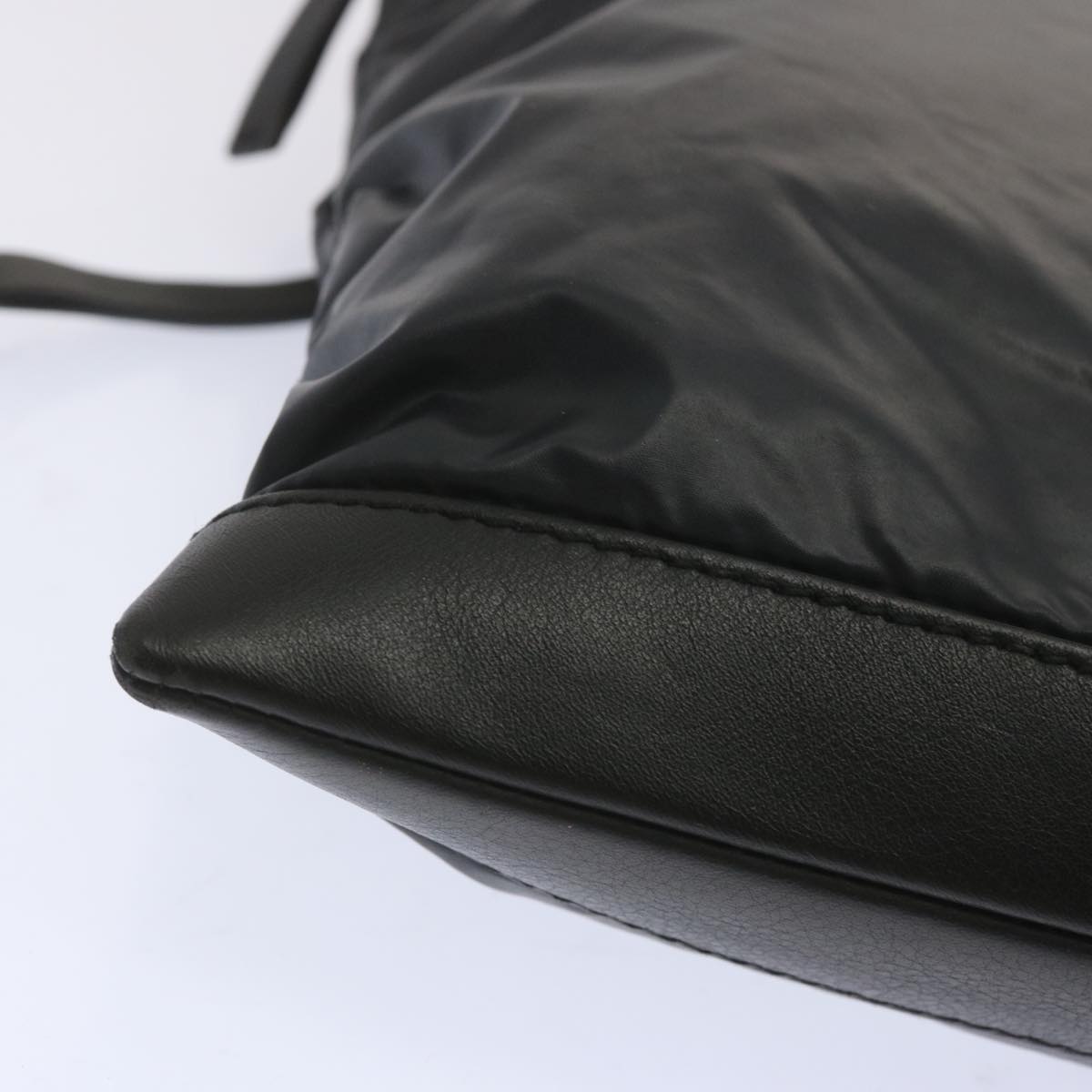 balenciaga Clutch Bag Leather Nylon Black 273023 Auth bs11228