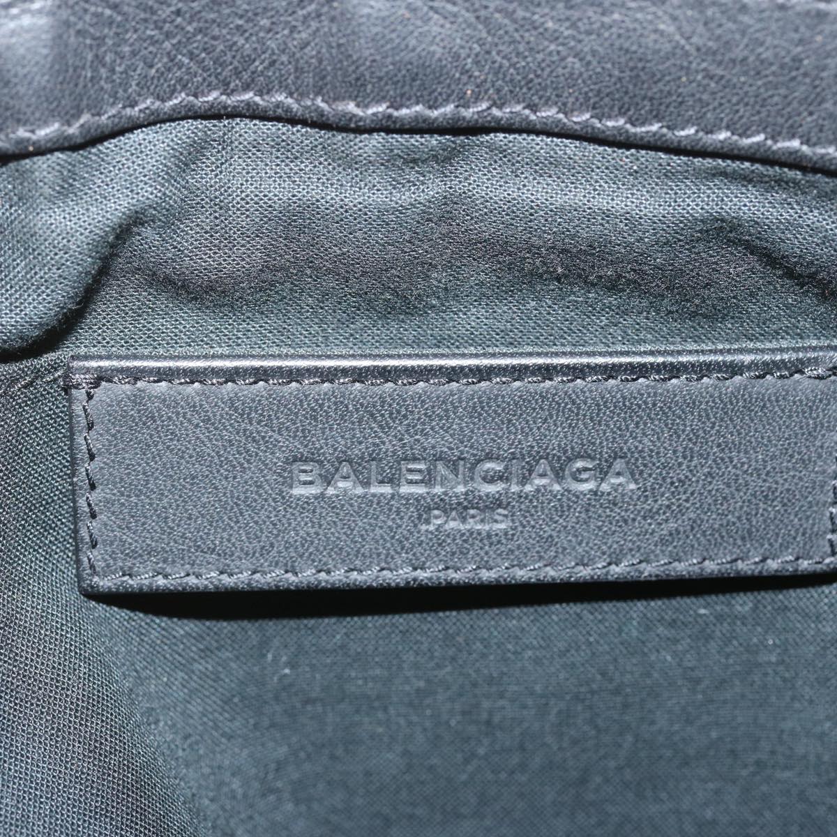 balenciaga Clutch Bag Leather Nylon Black 273023 Auth bs11228