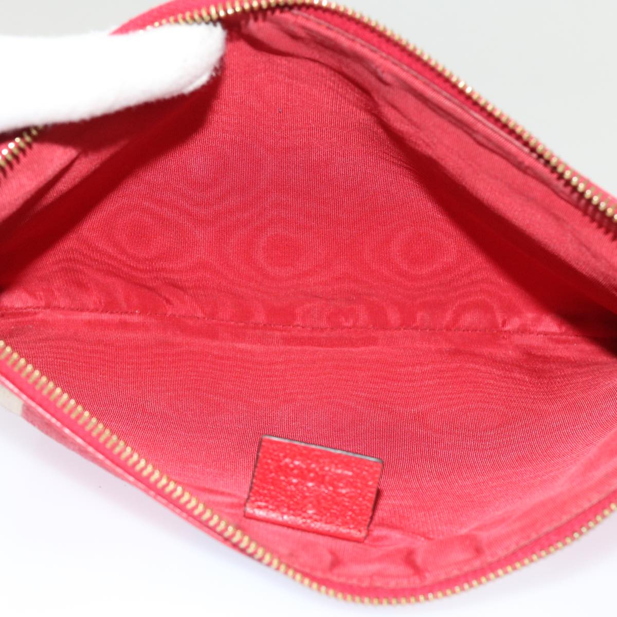 GUCCI Clutch Bag Canvas Blue White Red 524788 Auth bs11302