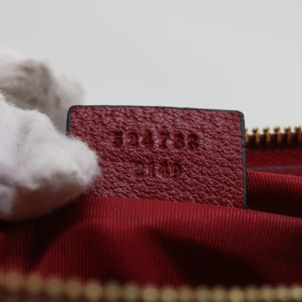 GUCCI Clutch Bag Canvas Blue White Red 524788 Auth bs11302