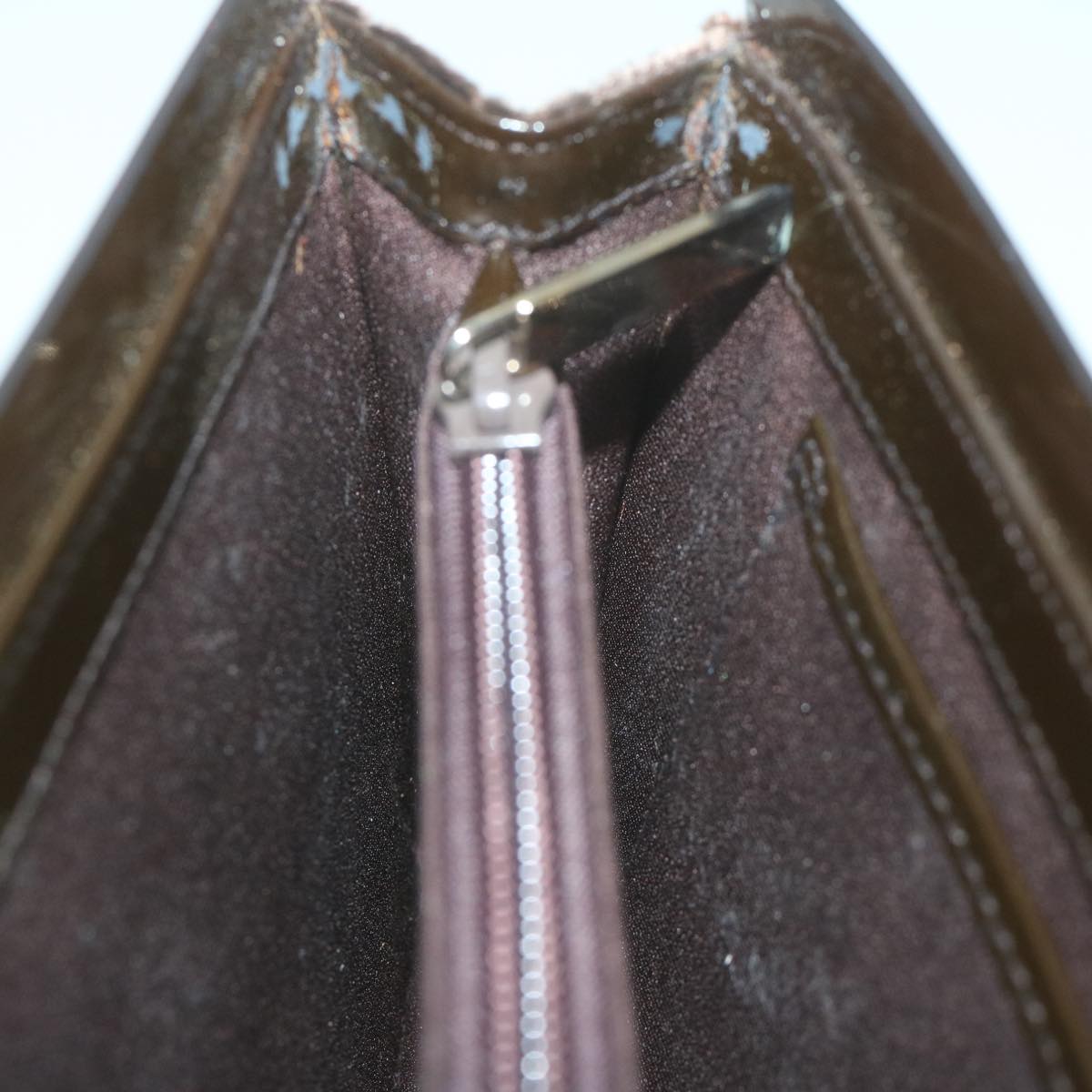 GUCCI Clutch Bag Velor Brown Auth bs11668
