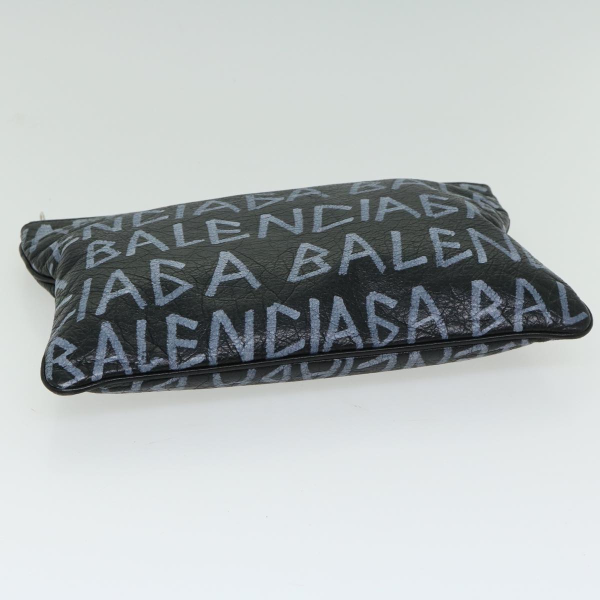 balenciaga Clutch Bag Leather Black 535532 Auth bs12428