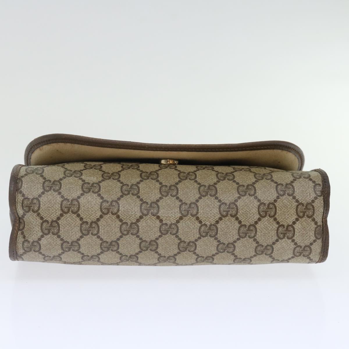 GUCCI GG Supreme Web Sherry Line Clutch Bag Beige Green 89 01 030 Auth bs13591