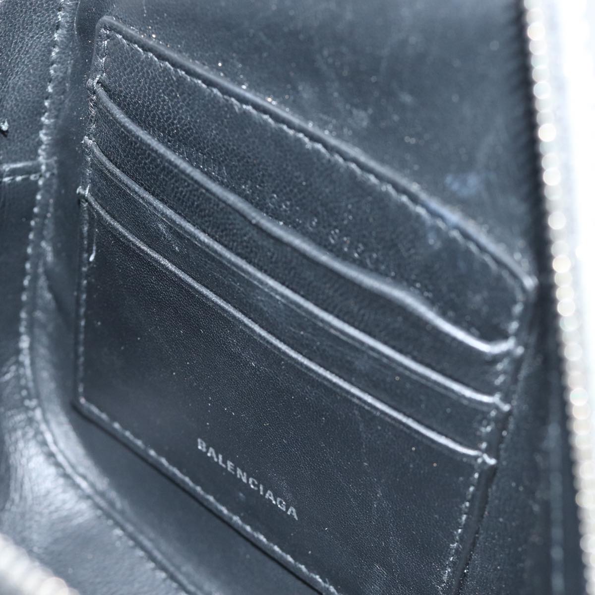 balenciaga Triangle Duffle Clutch Bag Leather Gray 476976 Auth bs13794
