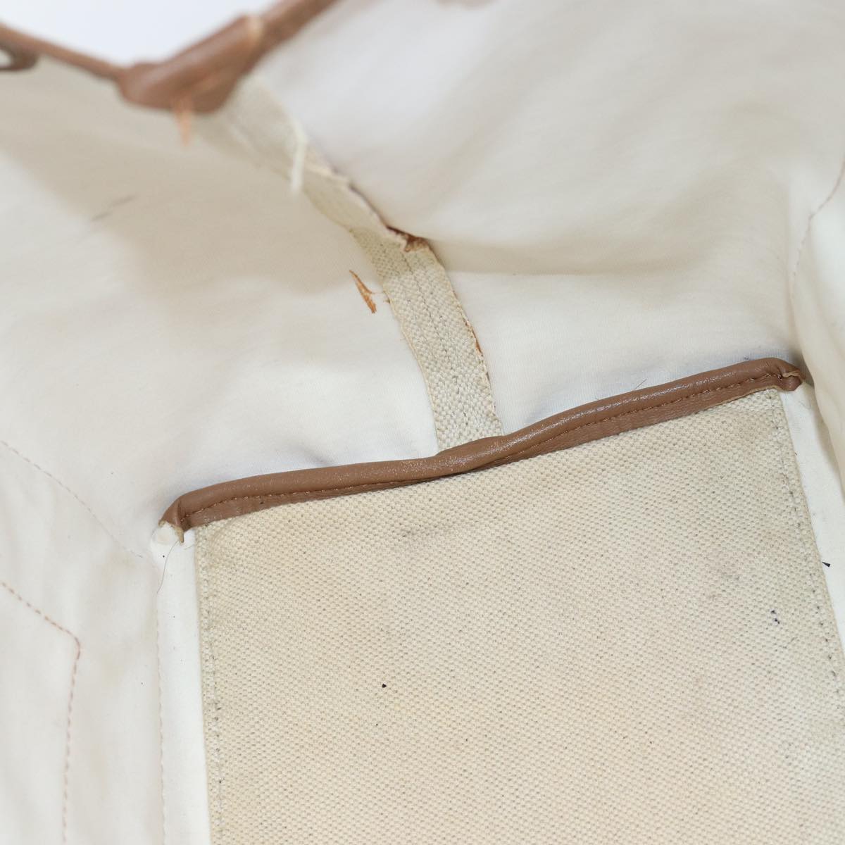 balenciaga Navy kabas S Hand Bag Canvas Beige White 339933 Auth bs15696