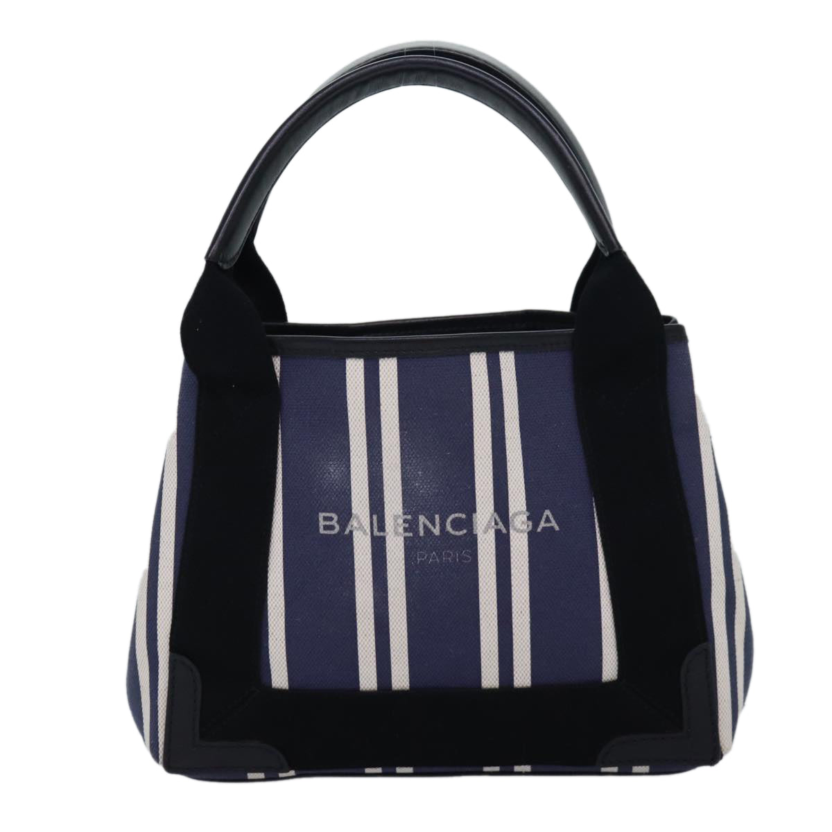 balenciaga Navy Cabas XS Hand Bag Canvas 2way Navy 390346 Auth bs15772