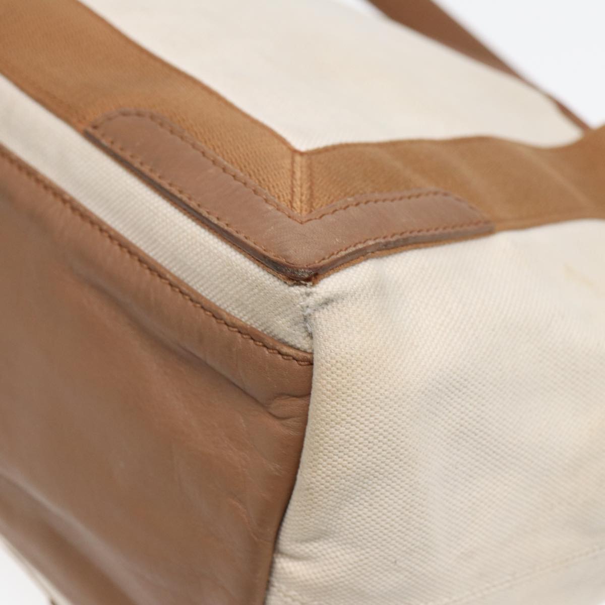 balenciaga Navy kabas S Hand Bag Canvas Beige 339933 Auth bs16366
