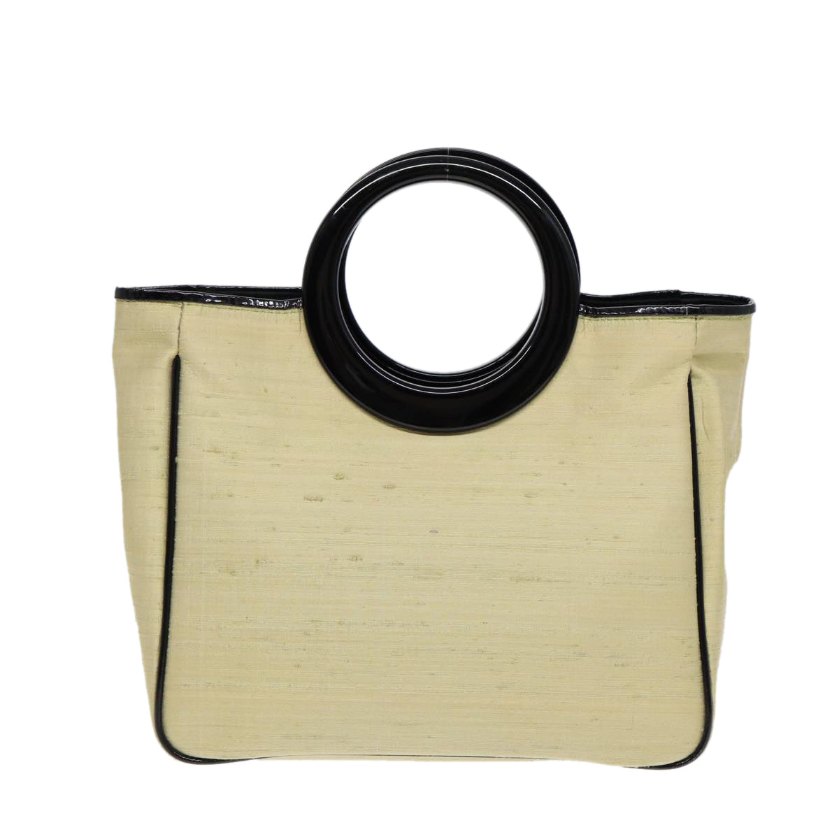 balenciaga Hand Bag Canvas Silver Yellow Auth bs17169