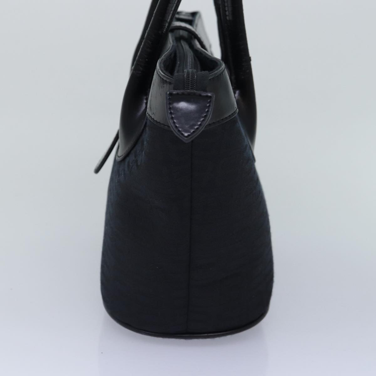 balenciaga Tote Bag Canvas Silver Black Auth bs17170