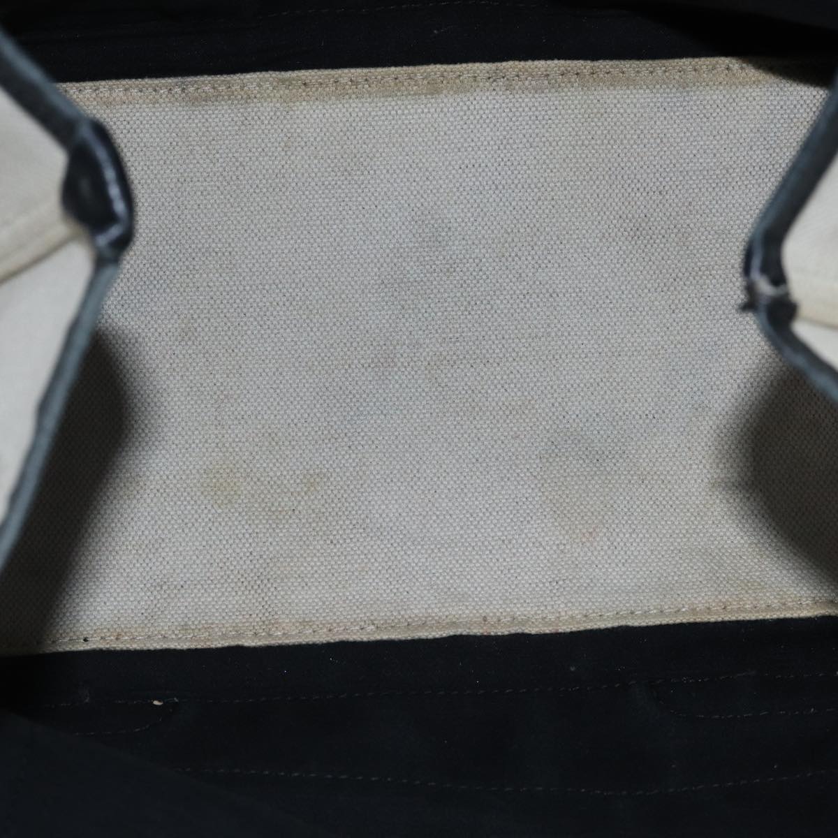 balenciaga Hand Bag Canvas Beige Black Auth bs17795