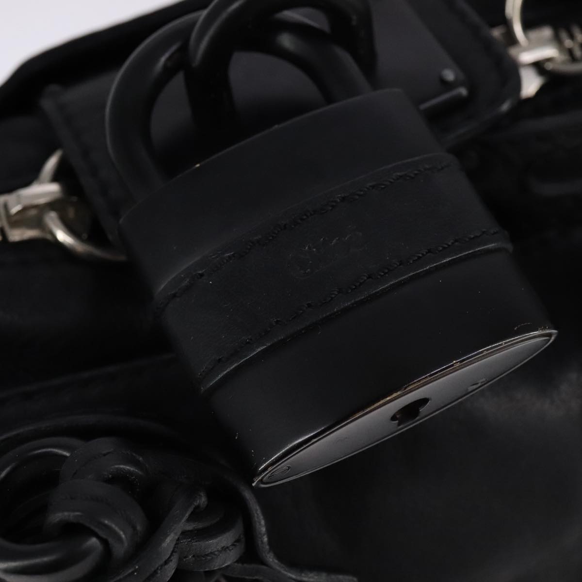 Chloe Paddington Mini Hand Bag Leather Black Silver bs21787