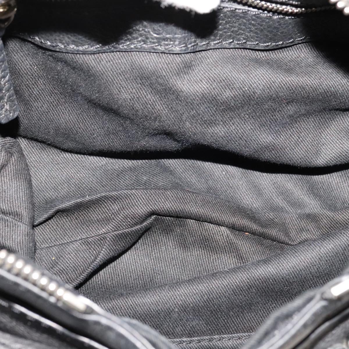 Chloe Paddington Mini Hand Bag Leather Black Silver bs21787