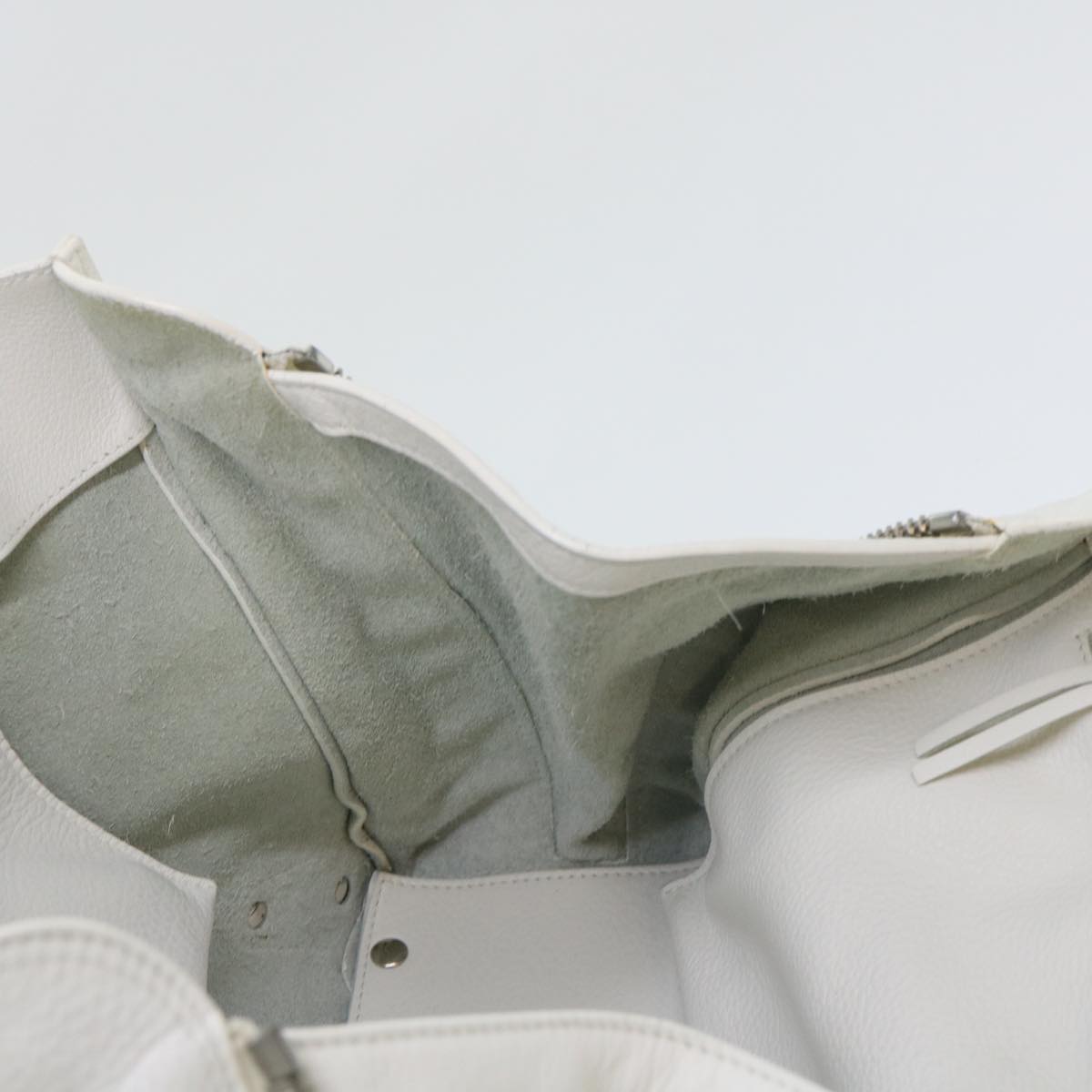 balenciaga Paper Hand Bag Leather White 432596 Auth bs7729