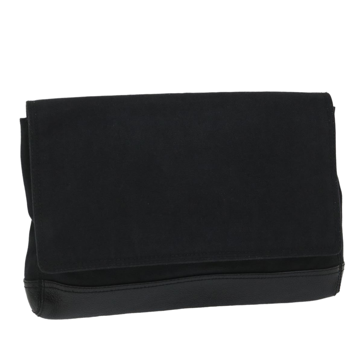 balenciaga Clutch Bag Canvas Black Auth bs9026