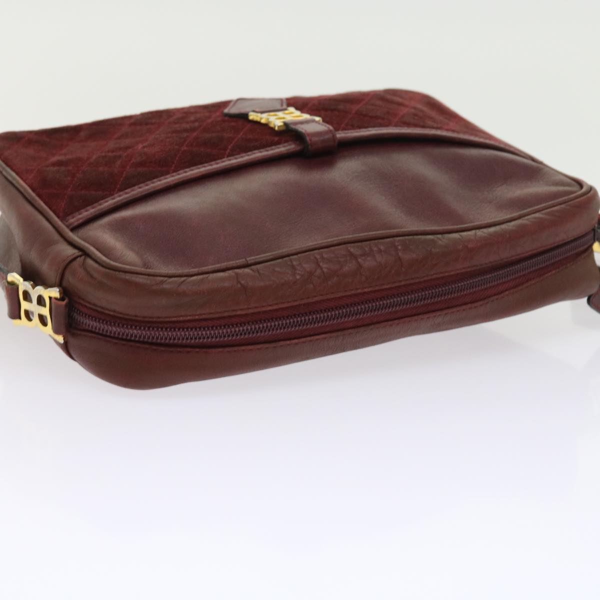 balenciaga Shoulder Bag Suede Leather Red Auth bs9083