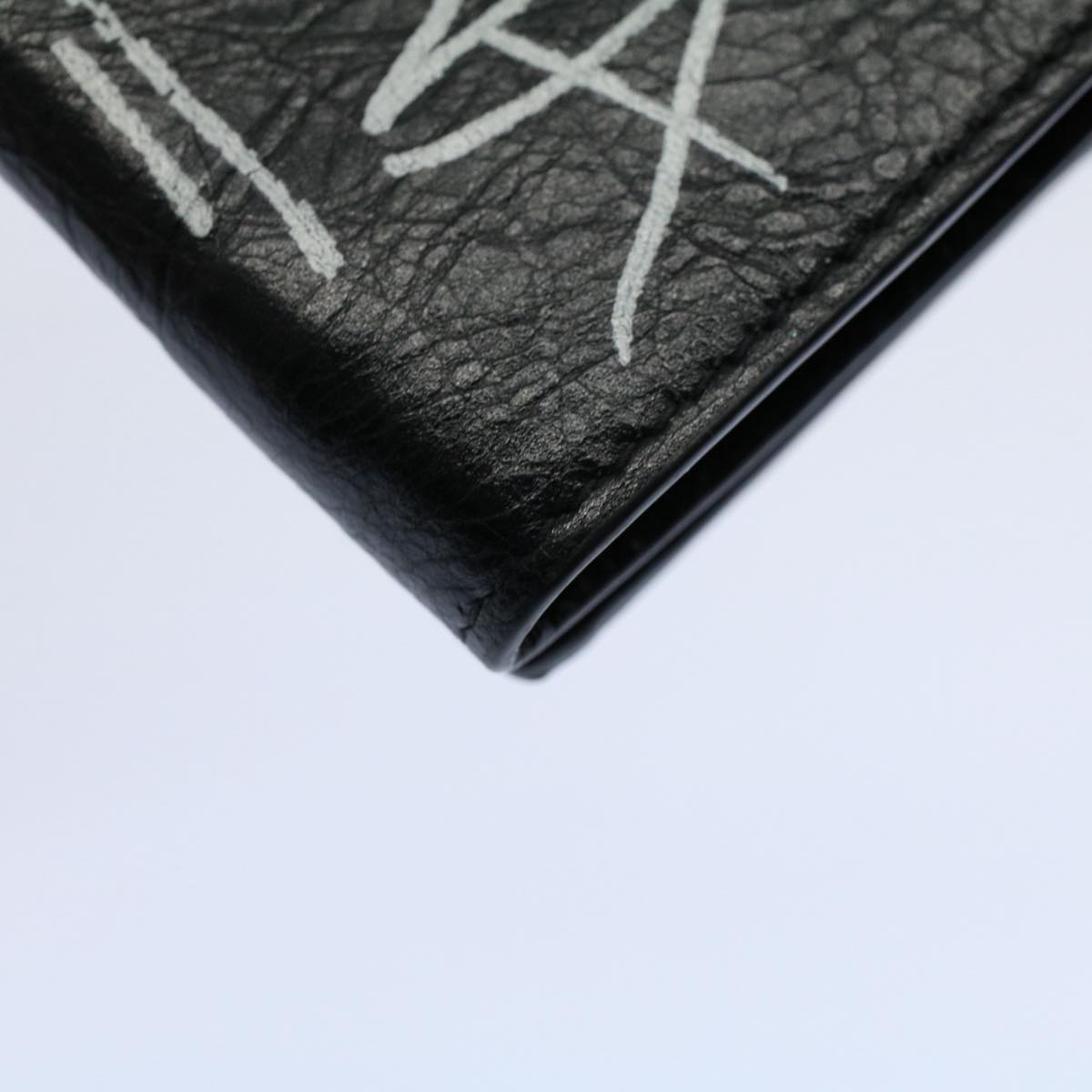 balenciaga Wallet Leather Black 391446 Auth bs9477