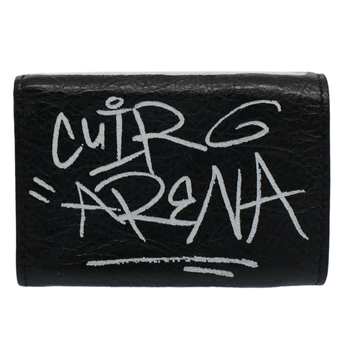 balenciaga Wallet Leather Black 391446 Auth bs9477