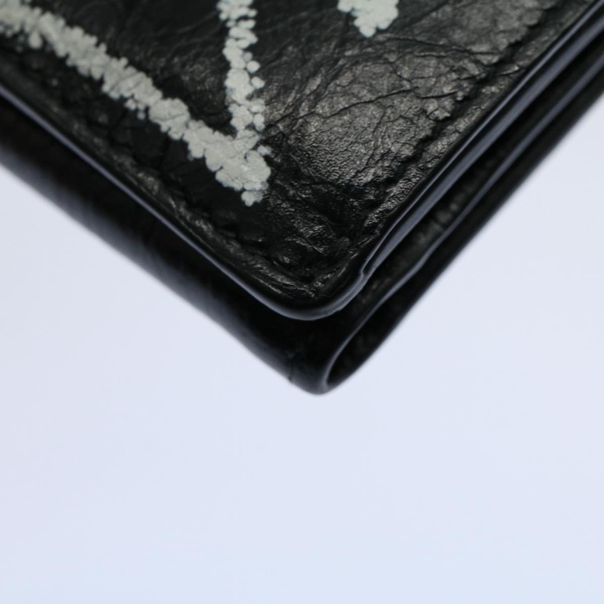 balenciaga Wallet Leather Black 391446 Auth bs9477