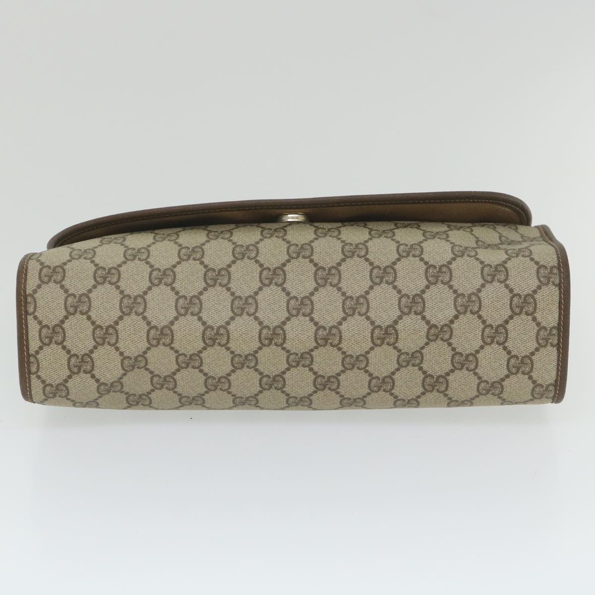GUCCI Gg Supreme Web Sherry Line Clutch Bag Red Beige 156 01 031 Auth Bs9677