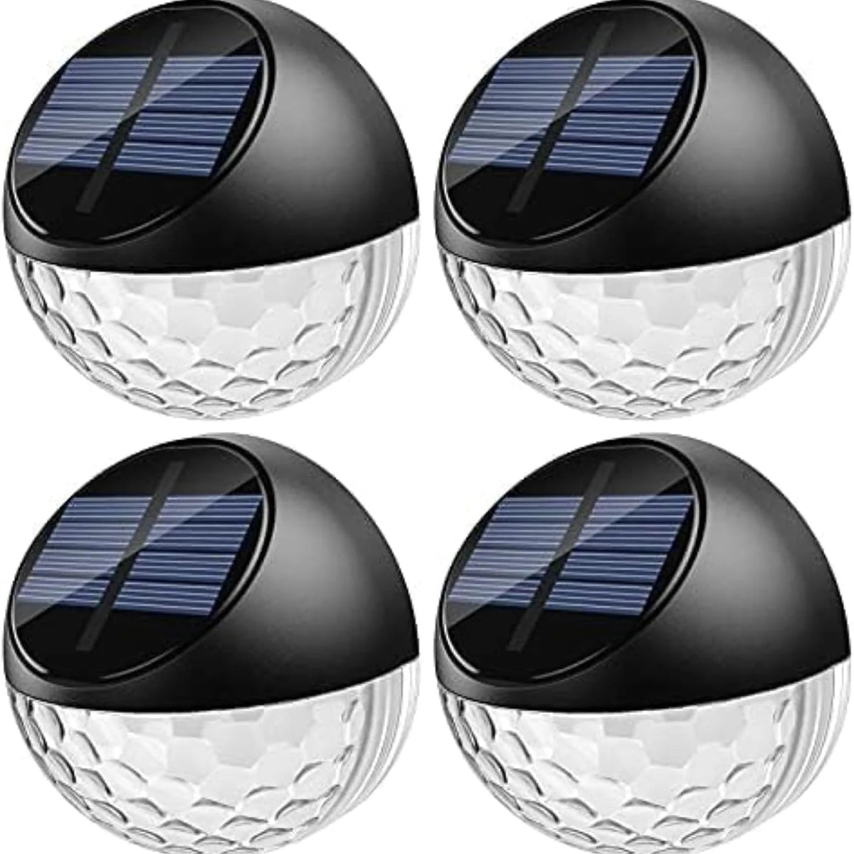 Solar Fence Lights,  4 Pack LED Solar Wall Lights Outdoor, IP65 Waterproof Solar Deck Lights for Wall Deck Post Patio Yard Stairway Path Porch, Warm White