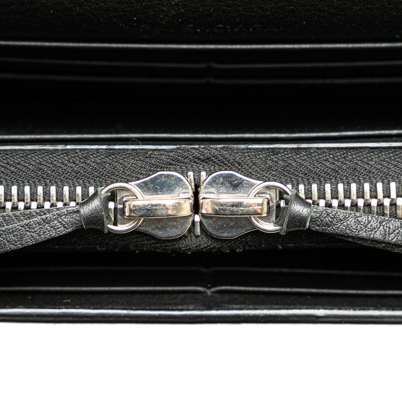balenciaga Leather Logo Bifold Wallet Black