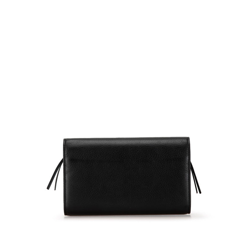 balenciaga Leather Logo Bifold Wallet Black