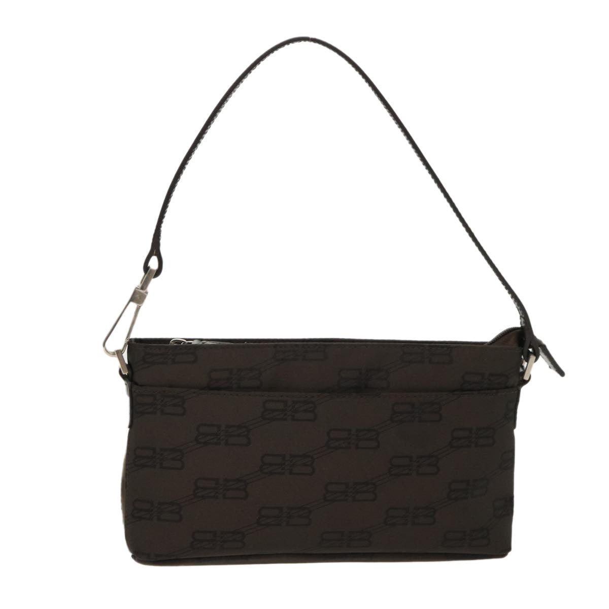 balenciaga Accessory Pouch Nylon Brown Auth cl625