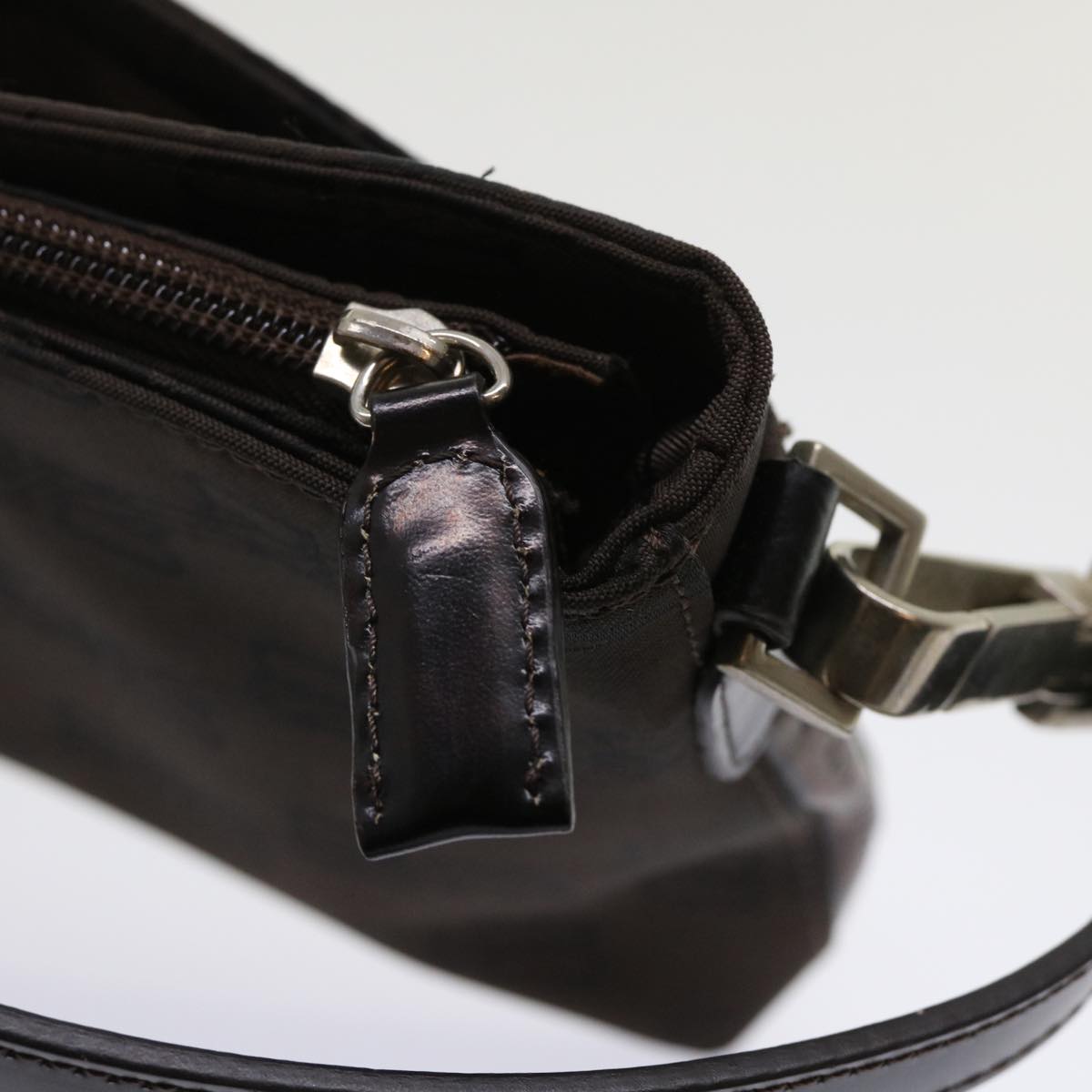 balenciaga Accessory Pouch Nylon Brown Auth cl625