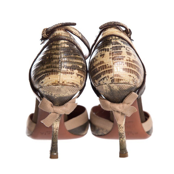 Alaia Multi Bow Ankle Strap Heels SZ 39.5