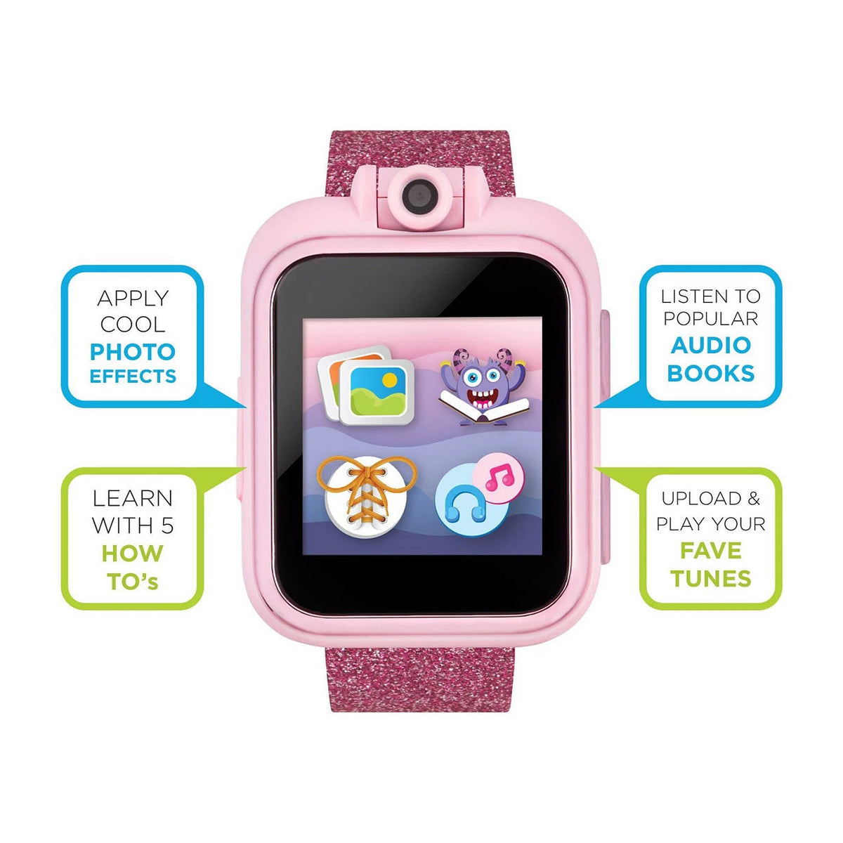 PlayZoom 2 Kids Smartwatch & Earbuds Set: Rainbow Glitter