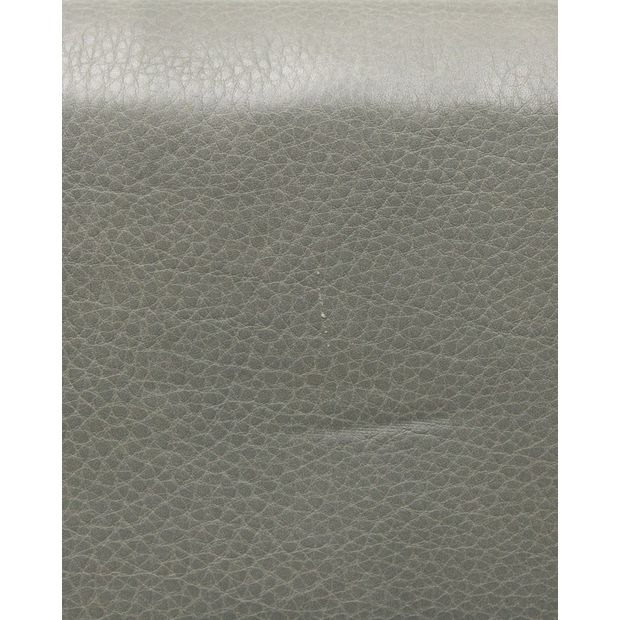 GUCCI Metal Embellished Broadway Clutch in Grey Leather