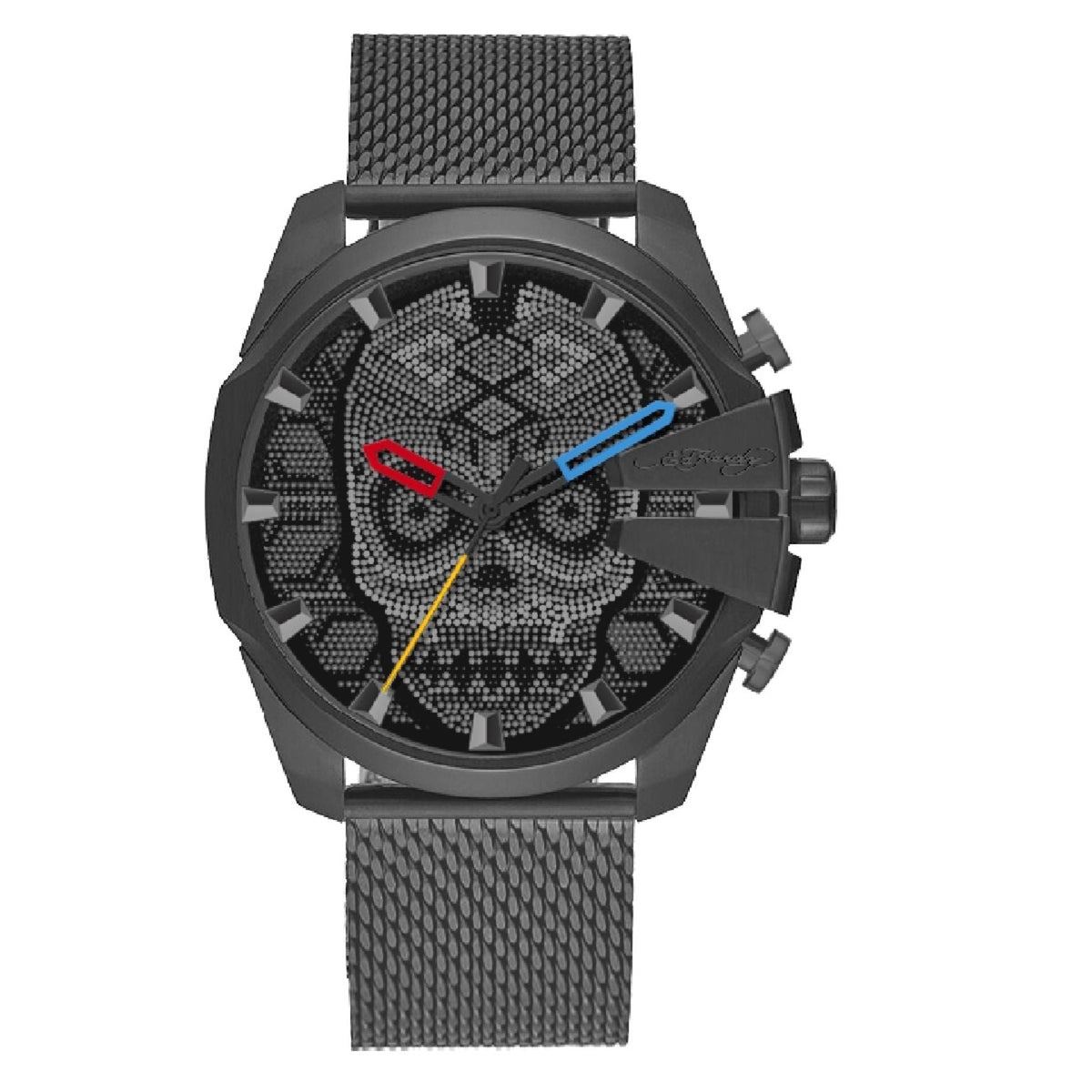 Ed Hardy Men's Gunmetal Mesh Bracelet Watch 53mm