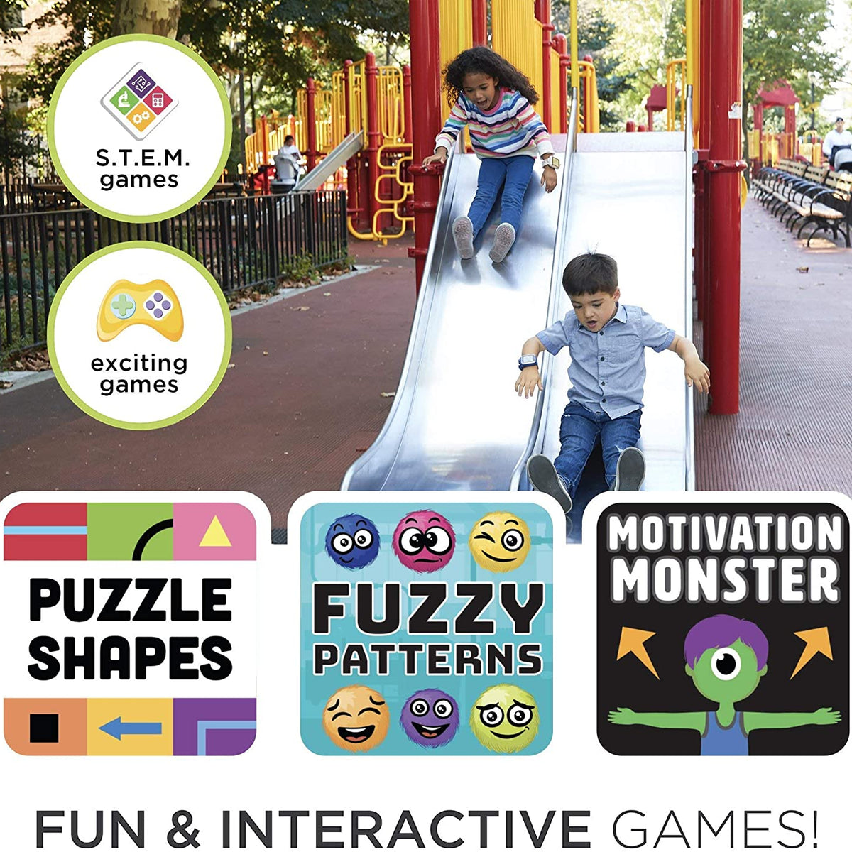 PlayZoom 2 Kids Smartwatch & Earbuds Set: Airplane & Star Print