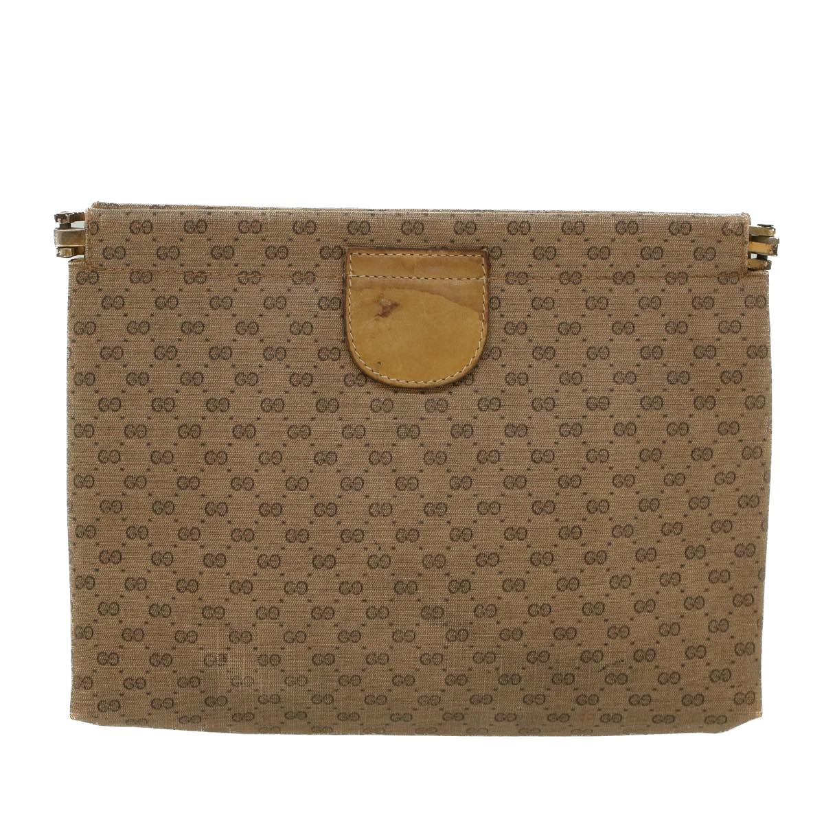 GUCCI Micro GG Canvas Clutch Bag PVC Leather Beige 67-039-5229 Auth ep1090